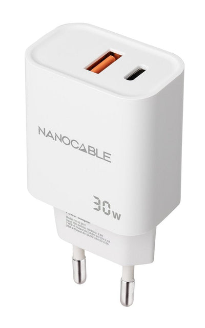 Charger USB-C/Pd + USB-A/Qc 30W White — image 1