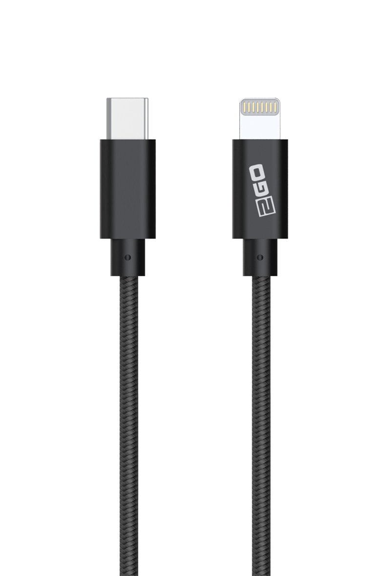 2GO Cable Charging USB -CERTIFICADO Mfi ANTRACITA-100CM Apple USB Type-c