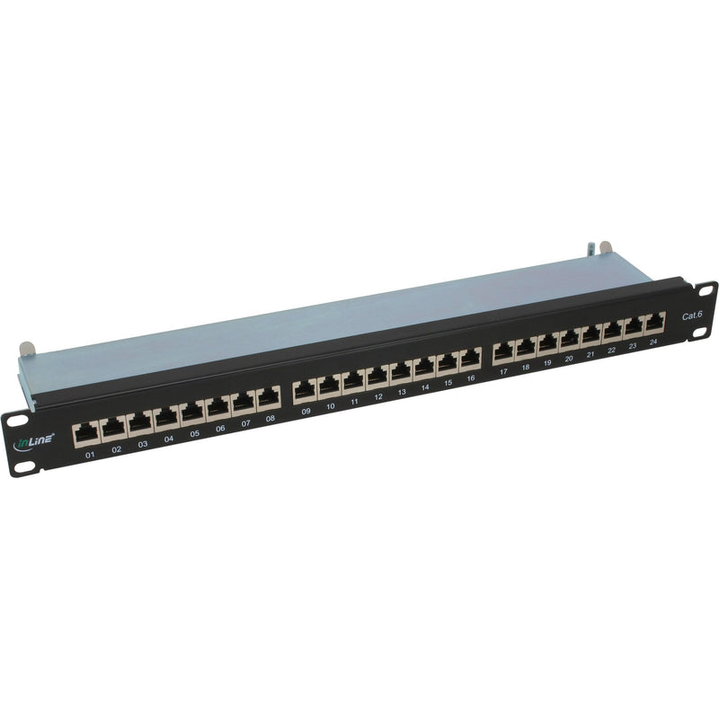 Inline Patch Panel CAT.6 24 Ports 19 1HE Black RAL9005