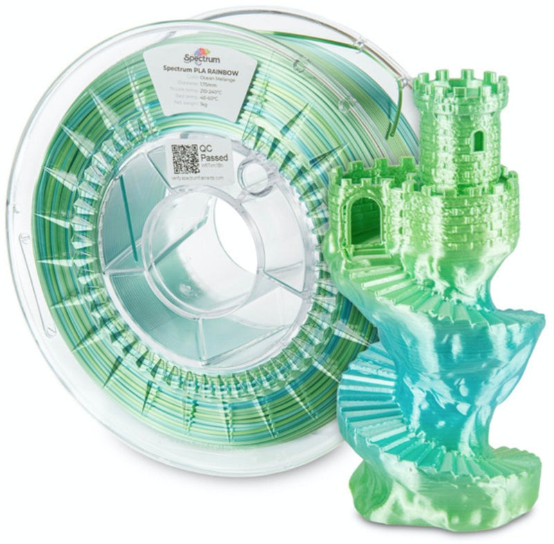 Spectrum Filament · Silk Pla Rainbow · Ocean Melange · 1.75MM · 1KG