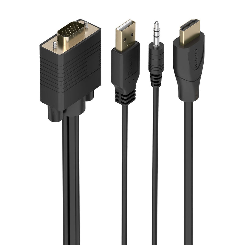 Aisens Cable Converter A115-1007 Svga Male USB Male Jack Male HDMI Male 1M Black