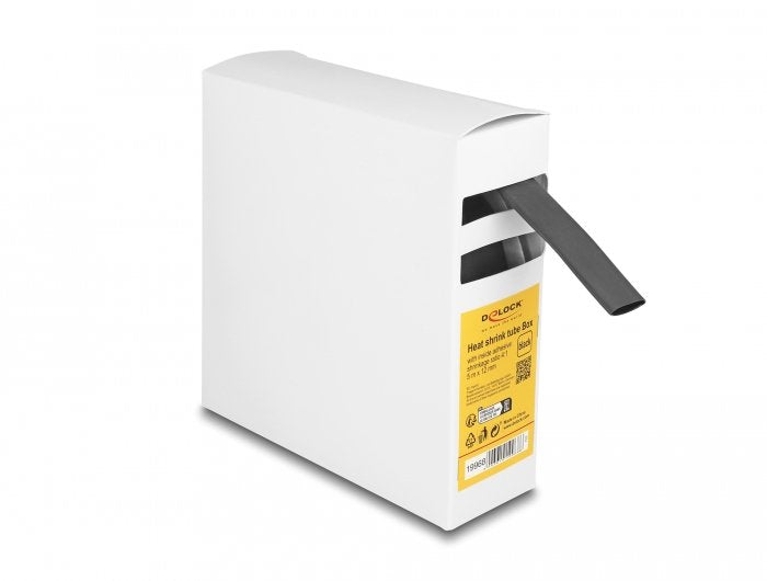 Tubo Termorretráctil Box, With Adhesive Indoor Schrumpfungsrate 4:1, 5M X 12MM Black
