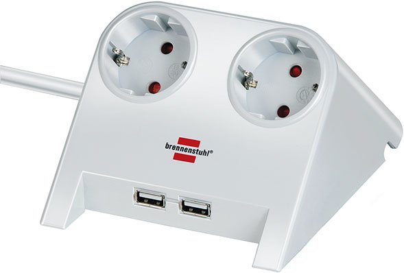 Brennenstuhl 1153520222 Base Múltiple 1,8M 2 Salidas AC Indoor White