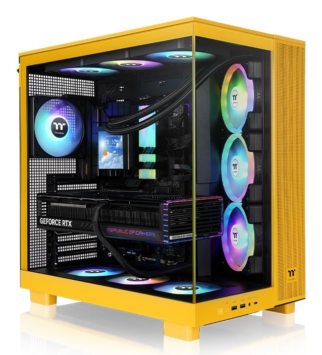 Thermaltake PC Case View 380 XL Tg ARGB Midi Tower Yellow CA-11E-00M4WN-00