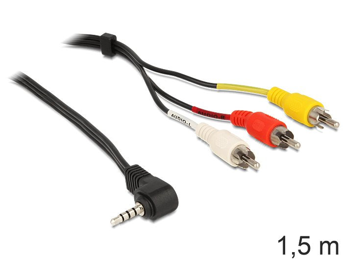 Delock Cable Stereo Jack 3.5MM 4 Pin Acodado - 3 X Rca 1.5M