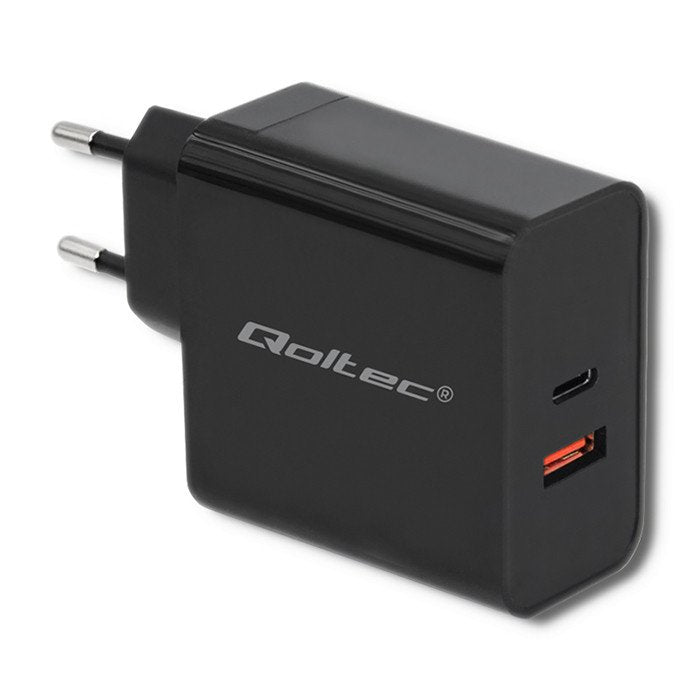 Qoltec Charger 51716 63W 5-20V 1,5-3A USB Type-c Pd USB Qc 3.0 Black