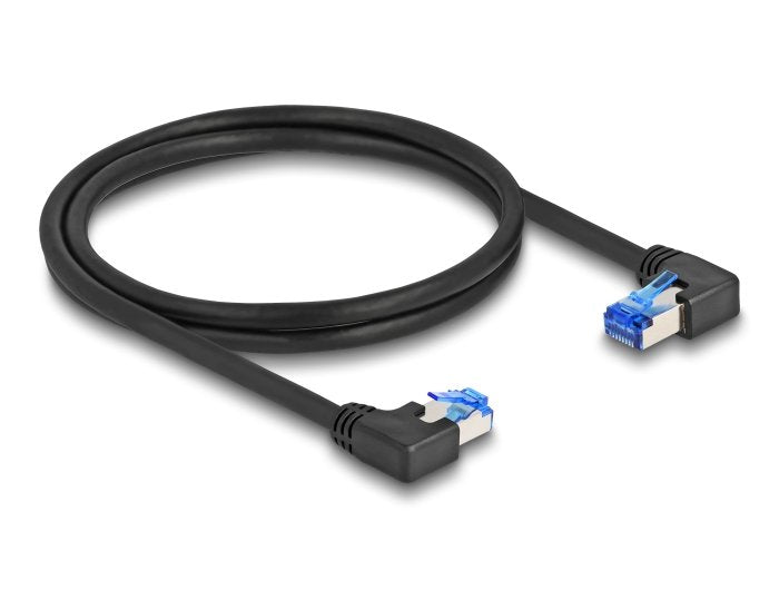 Delock RJ45 Network Cable CAT.6A S/FTP Rechts / Links Angular 1M Black