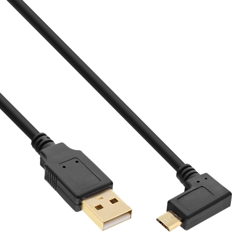 Inline Micro USB 2.0 USB Cable Type a Male a Micro-b Male Ángulo Black 1,5M