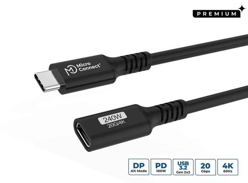 Cable Premium USB-C Extender 2M 10Gbps, 100W, USB 3.2 Gen