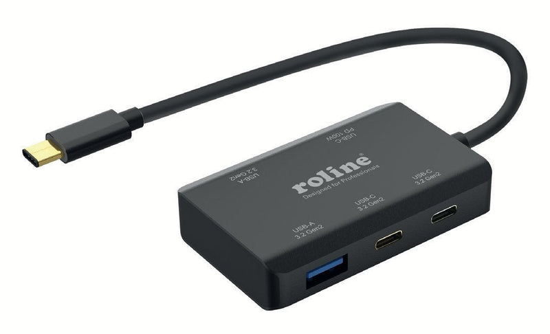 Roline USB 3.2 Gen 2 Hub 4VÍAS 2x USB-A + 2x USB-C Pd Type-c Cable Connection