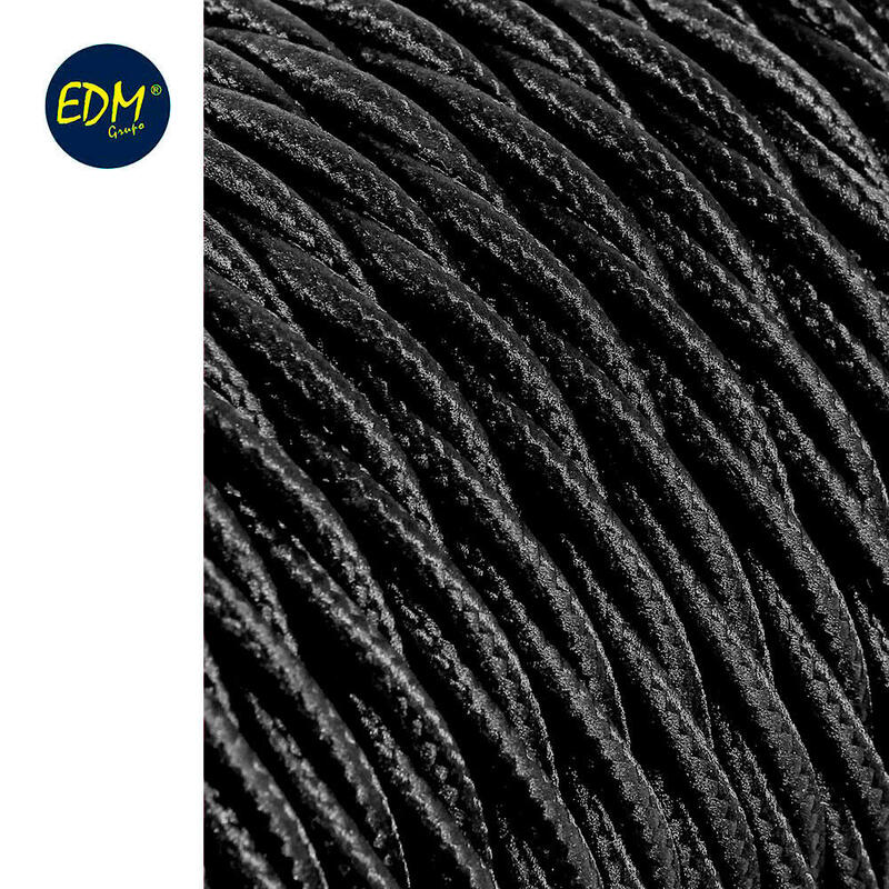 Cable Textil Trenzado 2X0,75MM C-41 Black Seda 5M