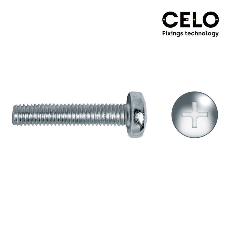 Celo Caja 250 Unid. Tornillo Metrica Alomado Philips Din/Ref 7985 Ø6X10MM Zincado