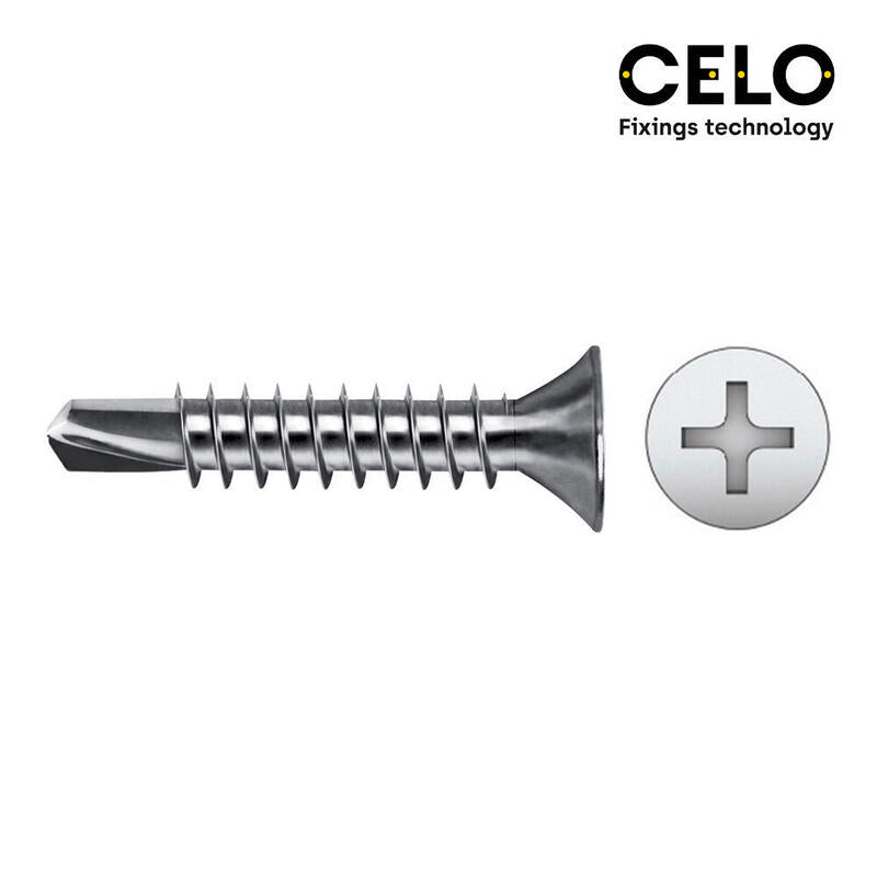 Celo Caja 500 Unid. Punta Taladro Broca Avellanada Philips Din/Ref 7504P Ø3,9X19MM Zincado