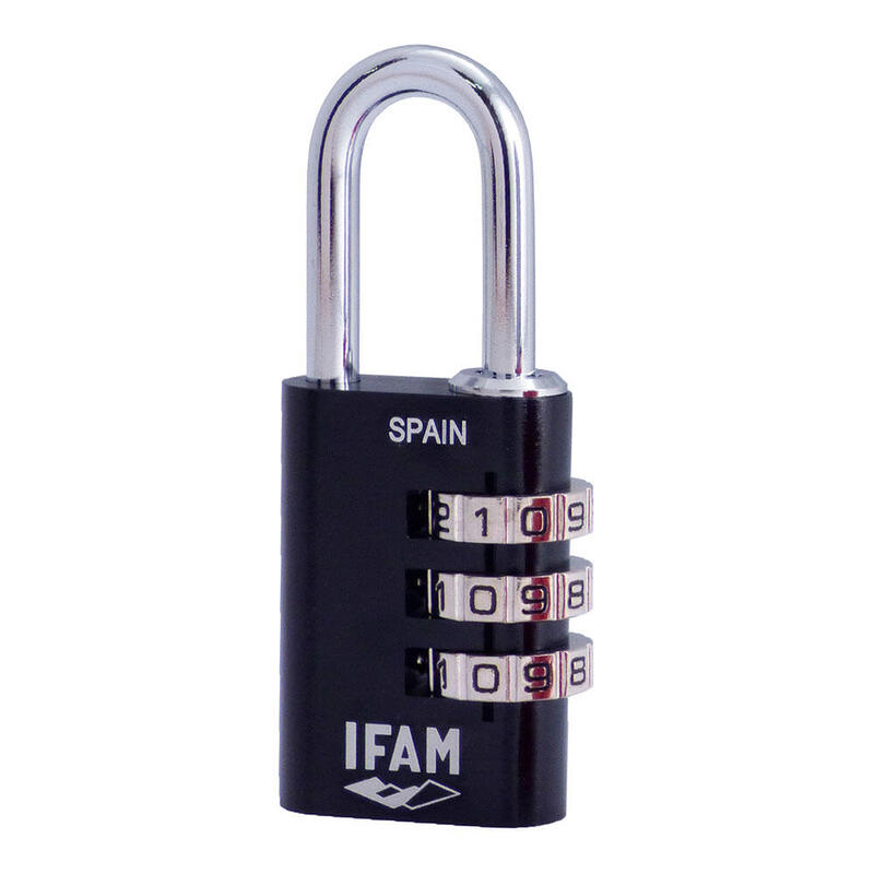 Padlock Col COMBI30 Negro 30MM. Arco Ø5MM. Con Combinación. Ifam