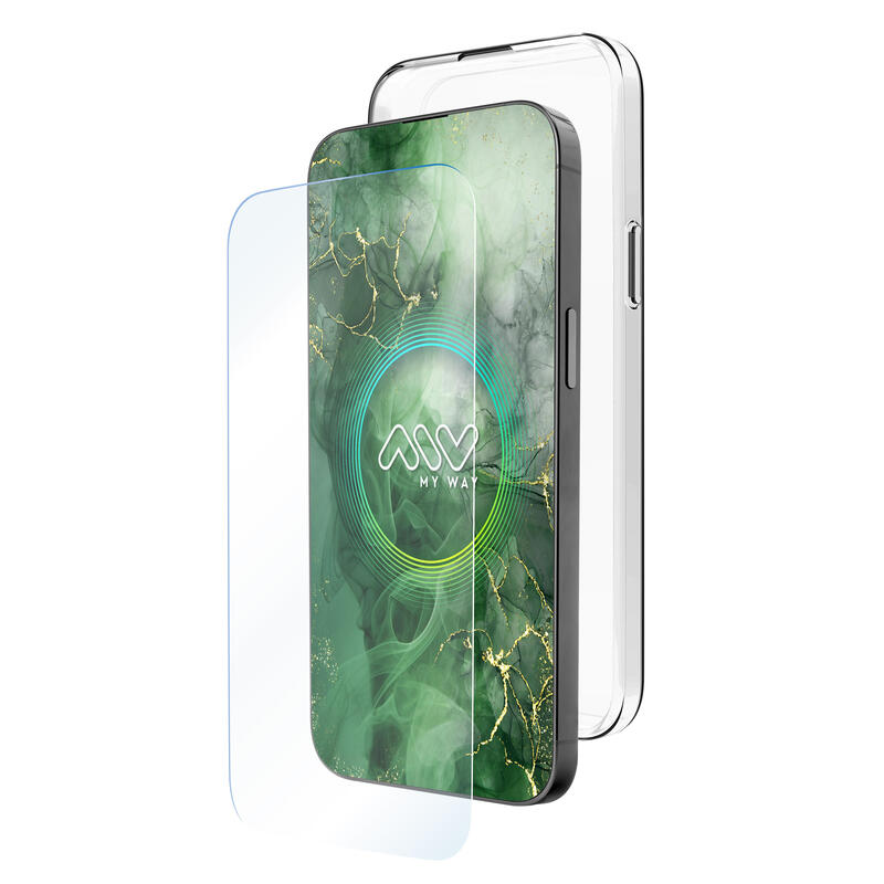 Myway Housing Apple Iphone 16 Plus Transparent + Protector Screen Glass Tempered