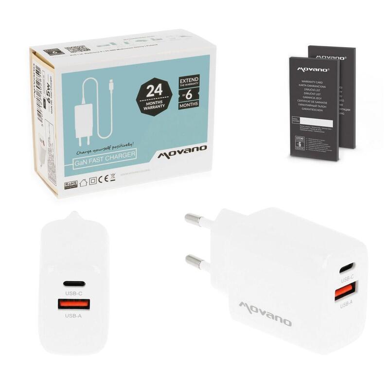 Charger GaN 20W USB-C Pd + USB-A White