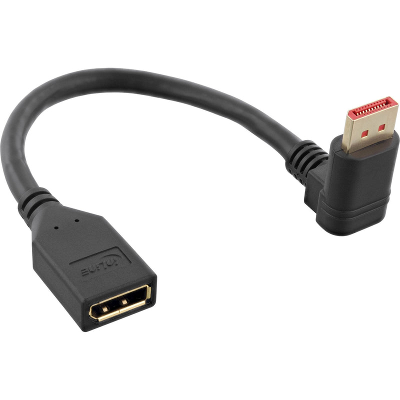 Inline Adapter DisplayPort 1.4M/F, 8K4K, Ángulo Hacia Abajo, Black/Gold 0,15M