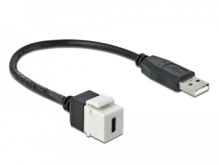 Delock 86382MÓDULO Keystone USB 2.0 C Female USB 2.0A Male With Cable