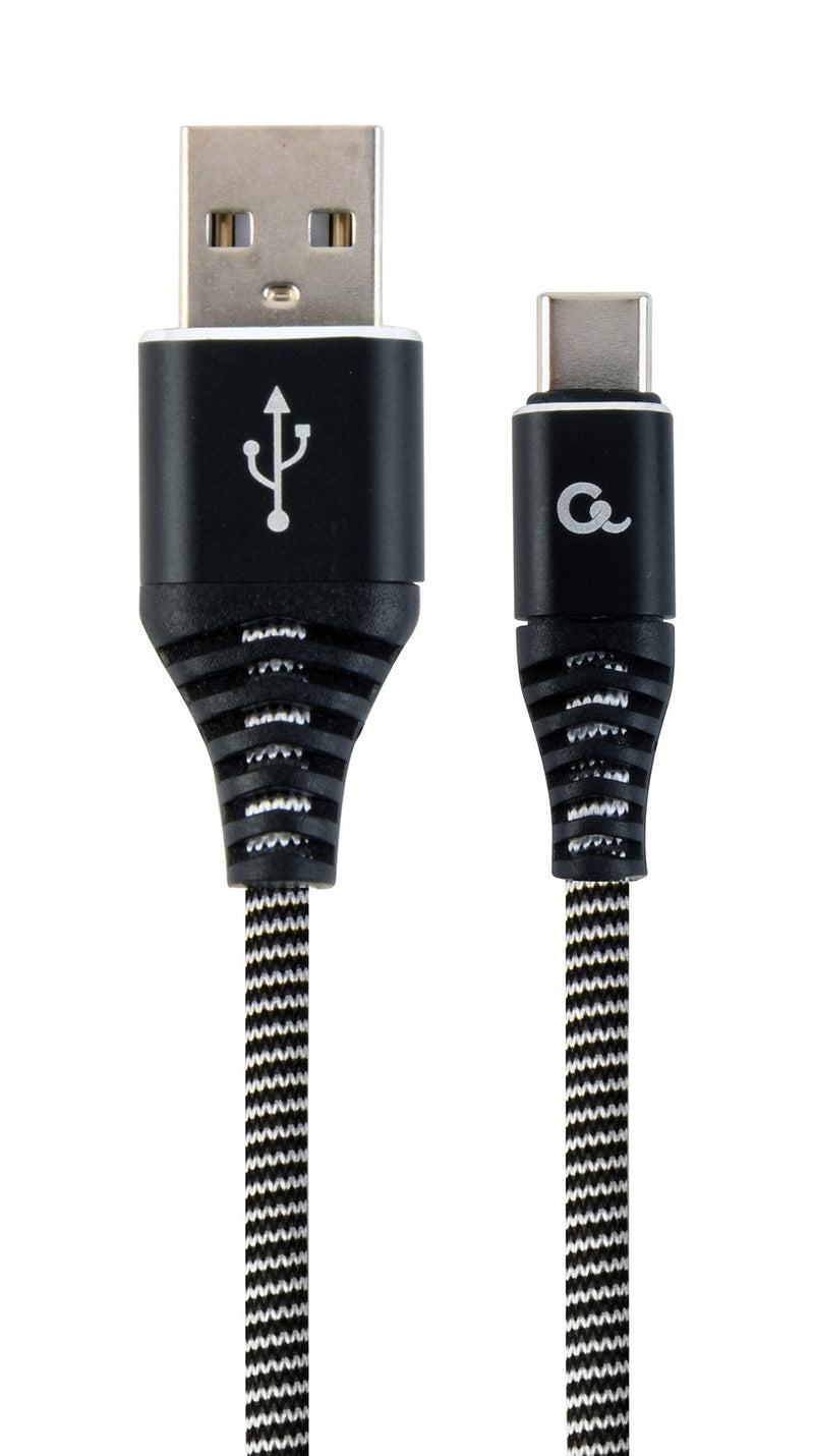 Gembird Cable Datos And Charging USB Type-c Trenzado Premium, 2M, Black / White