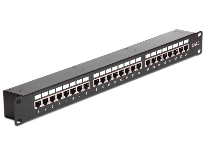 Delock 43295 19 Patchpanel Delock 24-PORT CAT.6 Black