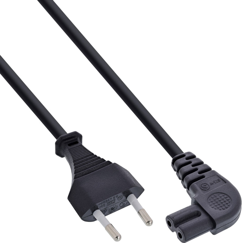 Inline Cable Power , Connector Euro a Connector EURO8 Angulado, Black 5,0M