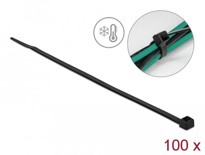 Delock Brida Cables Resistant Frí Or 200 X An 4,8MM Black 100 Pieces — image 1