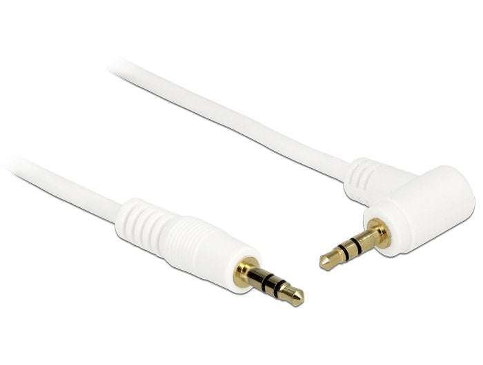 Delock Cable Jack 3,5MM 3 Pin Connector Male Connector Male Angulado 2M White