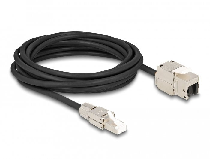 Delock Cable RJ45 Connector Male Montable Campo a Keystone Módulo RJ45 Connector Female CAT.6A 5M