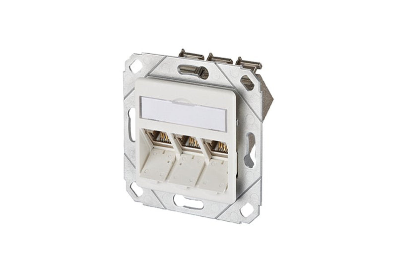 Metz Connect E-dat Módulo 3 Port Upk CAT.6A, White Puro