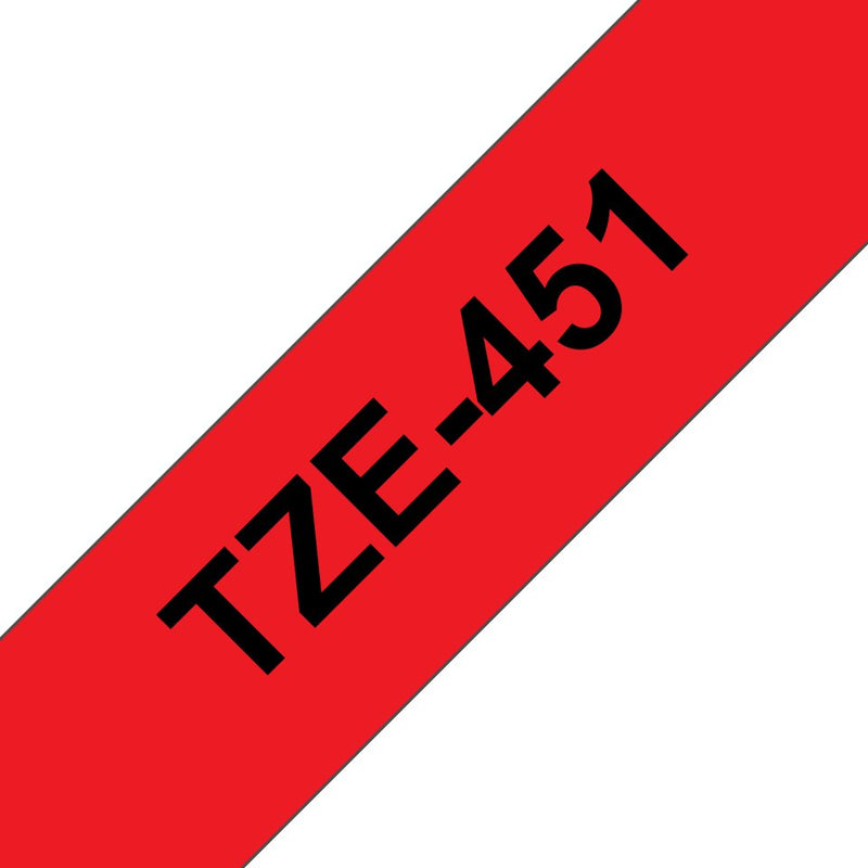 Brother Tape Rotuladora Laminated Red Sobre Black 24MM
