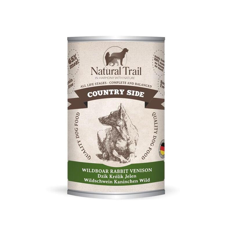 Natural Trail Comida Húmeda Perros Country Side Jabalí Conejo Ciervo 400G