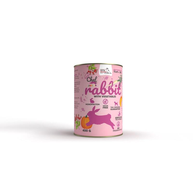 Syta Micha Comida Húmeda Perros Conejo With Verduras Cachorros 400G