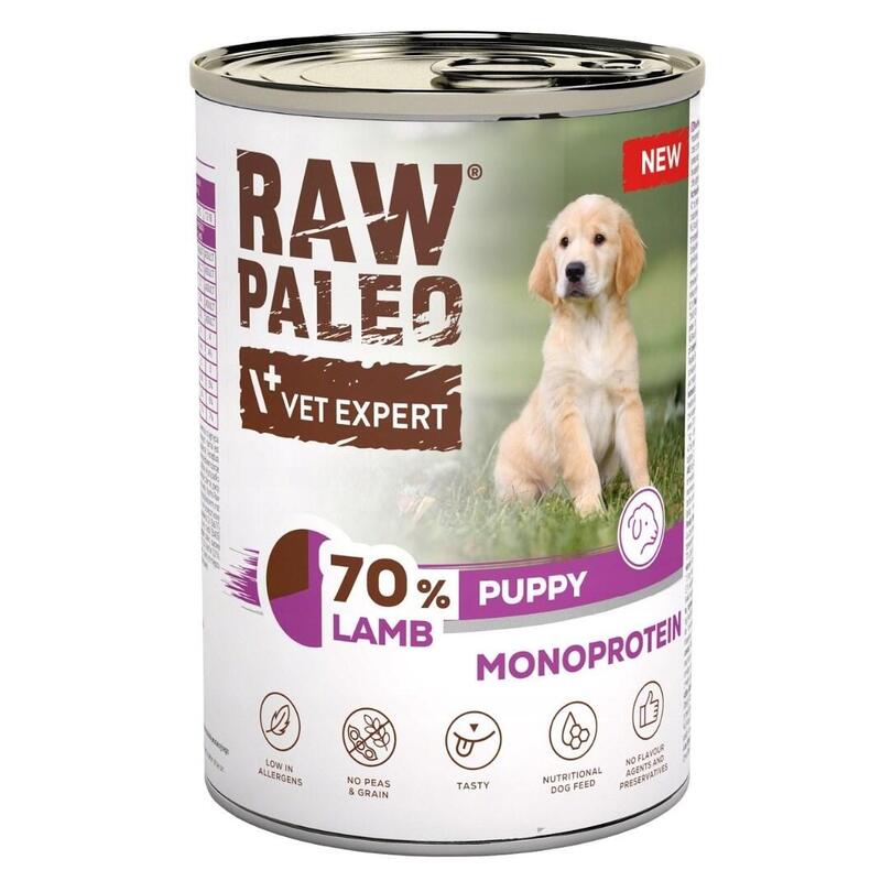 Vetexpert Comida Húmeda Perros Raw Paleo Cordero Cachorro 400G