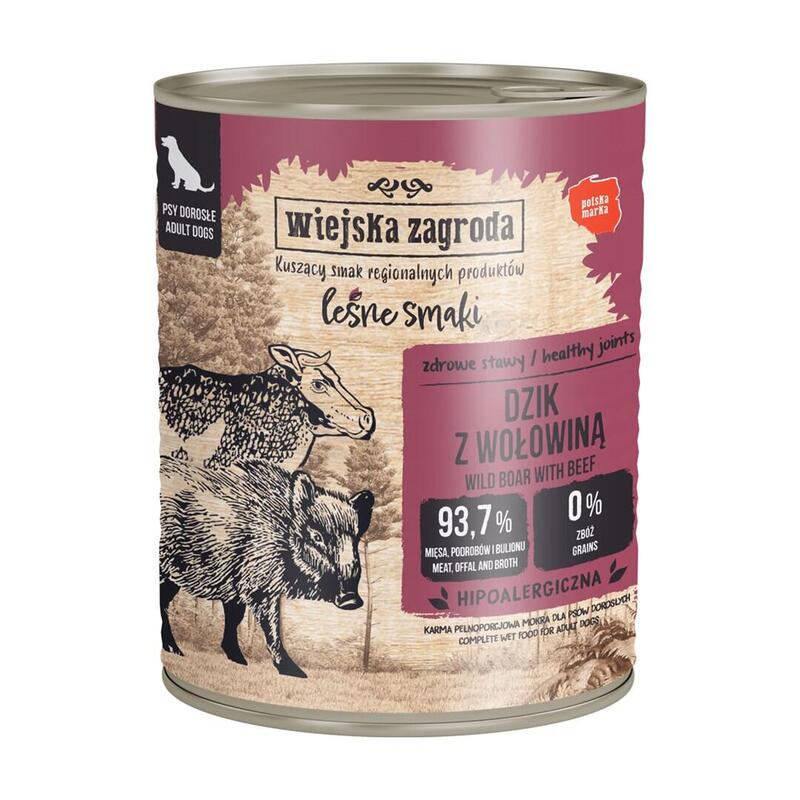 Wiejska Zagroda Comida Húmeda Perros Forest Flavors Jabalí With Ternera 800G