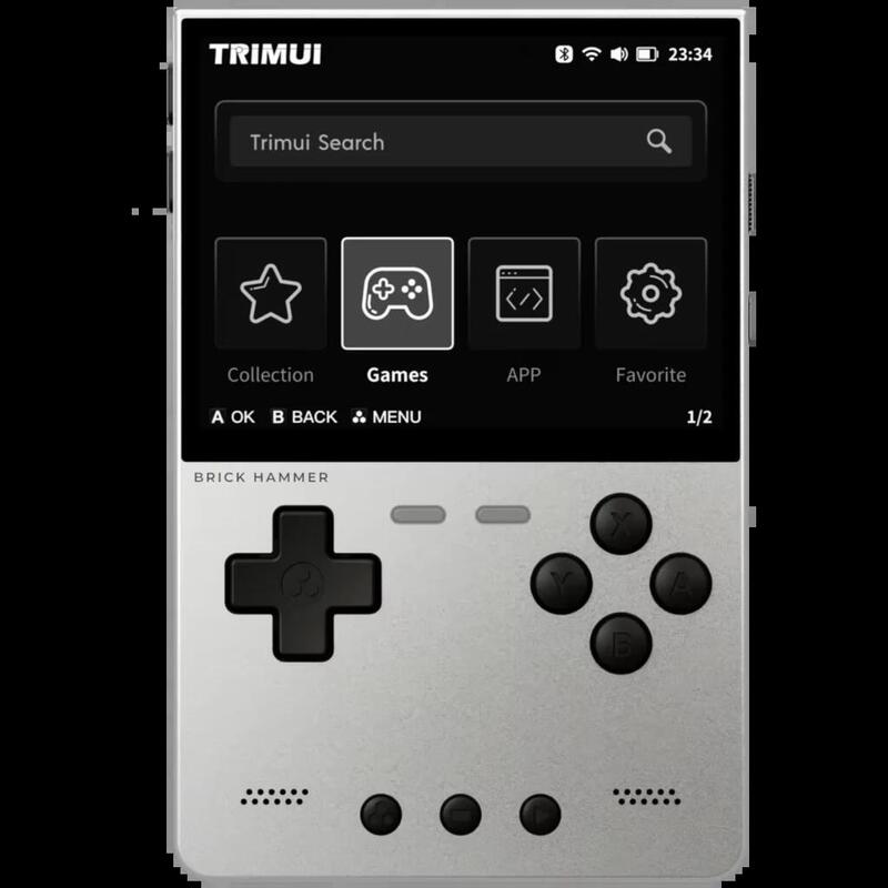 Trimui Console Brick Hammer Metal ( Without SD Card) Silver Retro