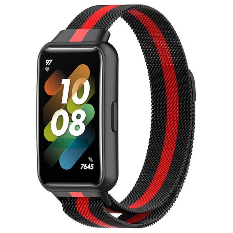 Strap Compatible With Huawei Band 7, Milanesa, Red Racing