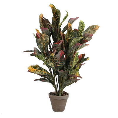 Croton Green Pvc With Plant Pot Grey — image 1