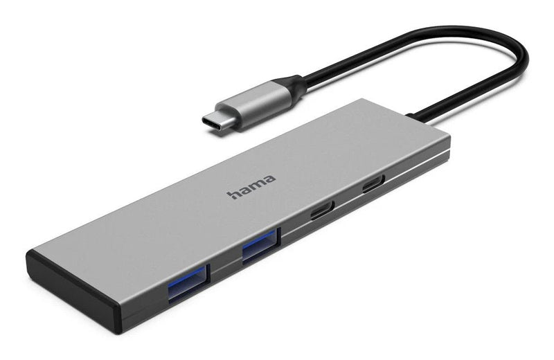 Hama Hub Essential USB 3.2 - Power Maxima 100W - USB Cable -c Integrado 15CM - 2x USB-C - 2x USB-A - Power