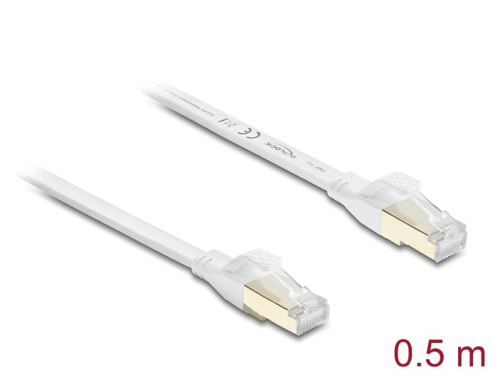 Delock RJ45 Flachband Network Cable CAT.8.1 U FTP 40Gbps, 0,5M