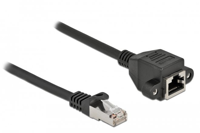 Delock Network Cable Alargador S FTP RJ45 Connector Male a RJ45 Connector Female CAT.6A 3M Black