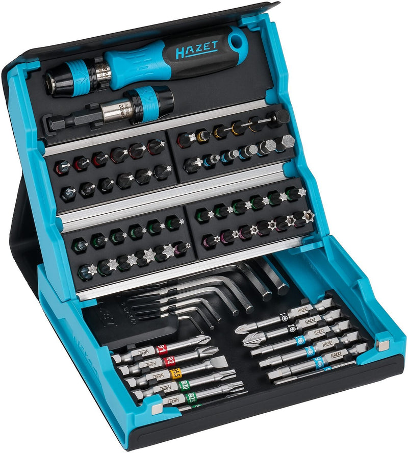 Hazet Smartcase Set Of Puntas 2200SC-1, 69 Pieces Black/Blue 1/4, With Stand Mano