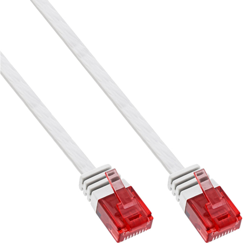 Inline Flat Ultraslim Network Cable U/UTP CAT.6 Gigabit Ready White 5M