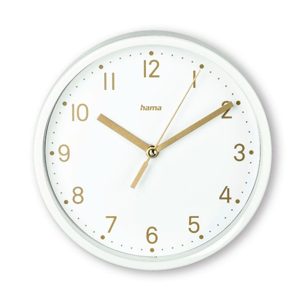 Hama Madeira Watch Desktop Analogico - Quiet - Funciona With 1 Battery Aa - 16X4.5CM - White