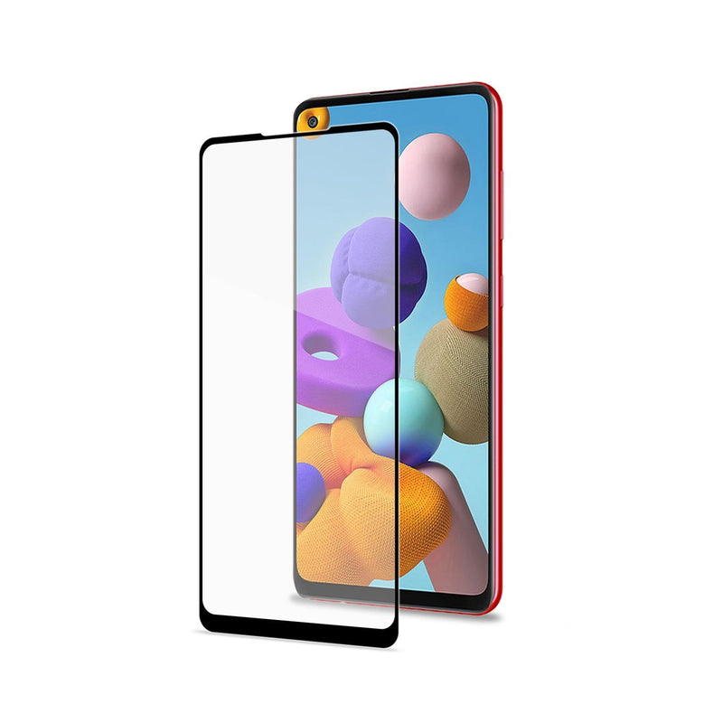 Celly Full Glass, Screen Protector Samsung, Galaxy A21S, Resistant a Rayones, Black Transparent