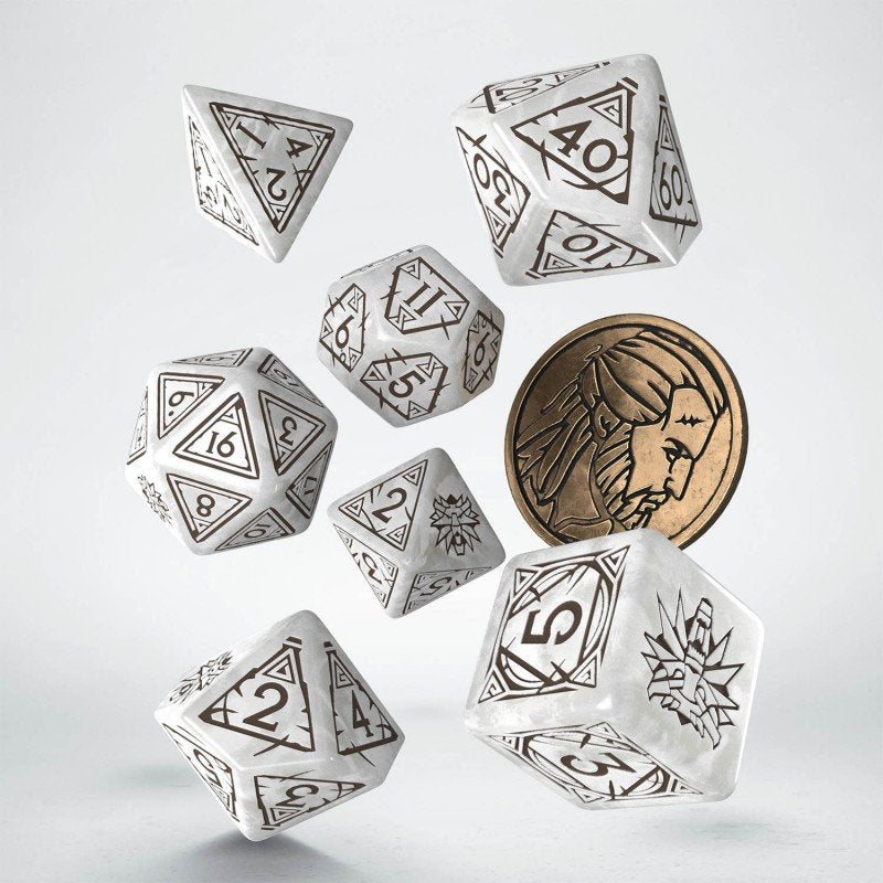 Pegasus The Witcher Dice Set: Geralt - Lobo White Dados QWOWGE3T