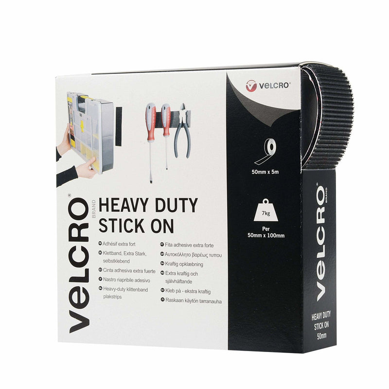 Velcro Tape Velcro Extra Stark Self-adhesive Haken & Flausch 50MM X 5M Black