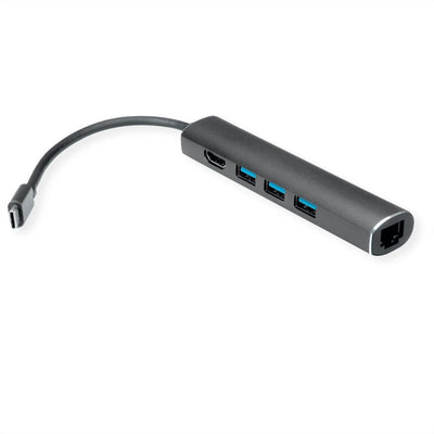 USB Type-c Estación Acoplamiento HDMI 4K 3x USB Type a Gigabit Ethernet Grey — image 1