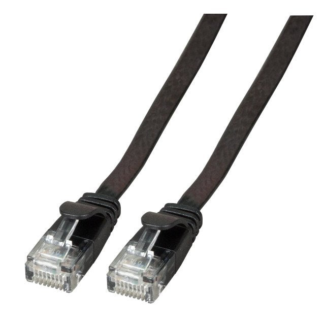 Cable Efb RJ45 Flach Network U UTP, CAT.6A, Pvc, 0.25M, Black