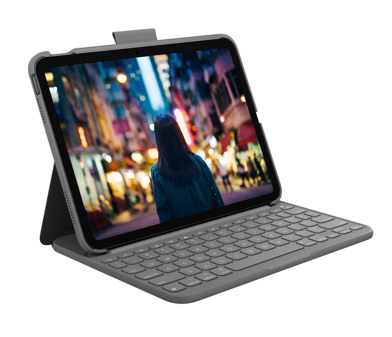 Logitech Slim Folio Box Of Keyboard And Folio Wireless Bluetooth Le Azerty French Grey Oxford Apple 10.9-INCH