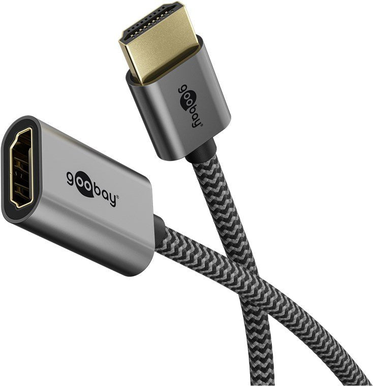 Goobay Adapter HDMI Ultra High Speed Flexible 8K 60 Hz, Extensión Short With Connectors Metálicos Dorados And
